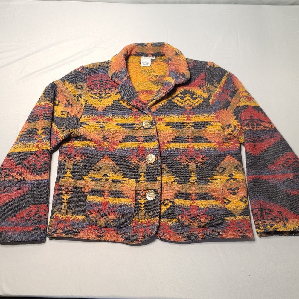 Nomadic Traders Vintage Y2K Southwestern Aztec‎ Shacket Medium Cowboy Core